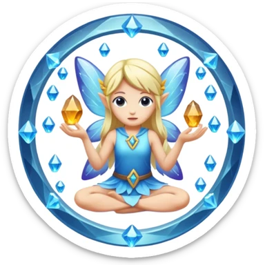 crystal fairy character breaking small rune circle sticker