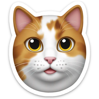 calico cat front the laptop sticker