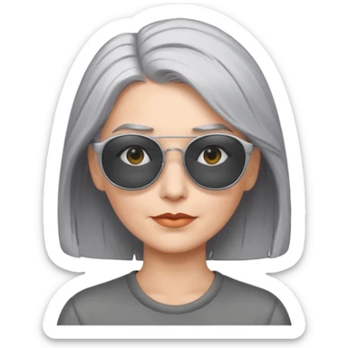 Woman with cool grey hair and shades sticker