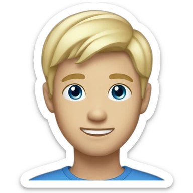 blond boy 22 years old with blue eyes and short hair sticker