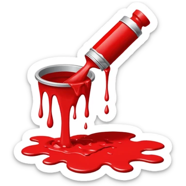 paint splatter, spilled paint, red color. sticker
