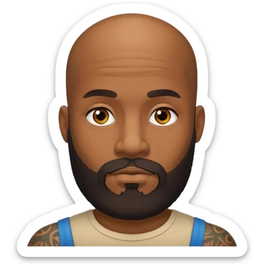 beardeed bald tattooed black man sticker