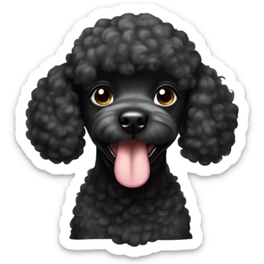 cachorrita french poodle de pelo negro muy corto sonrriendo sticker