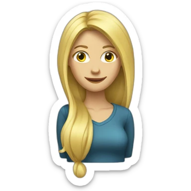 blond woman hanging sticker