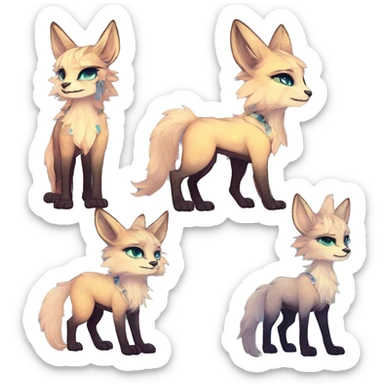 Cool cute Kawaii edgy fantasy animal sparkle fursona Fionbri by griffsnuff & LiLaiRa & Falvie full body sticker