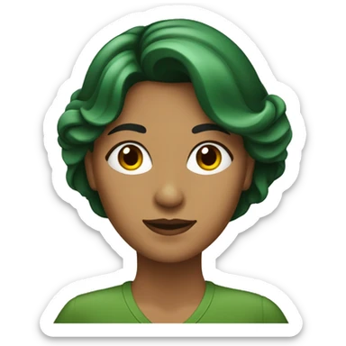Mujer de 41 años con pelo castaño y ojos verdes sticker