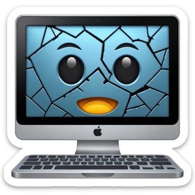 damaged computer sticker