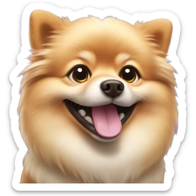 happy smiling pomeranian lulu dog  sticker