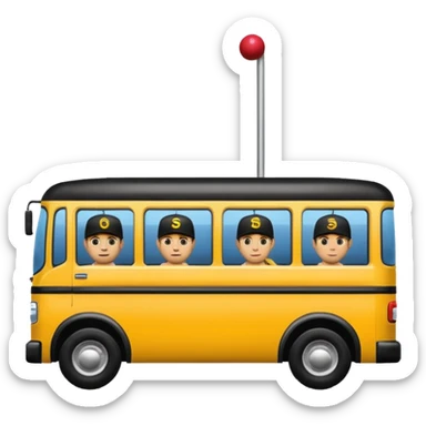 autobus de equipo llevando a egnte de basebal  y un chofer sticker