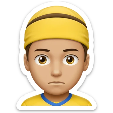 soccer winger with sweatband, yellow color. sticker