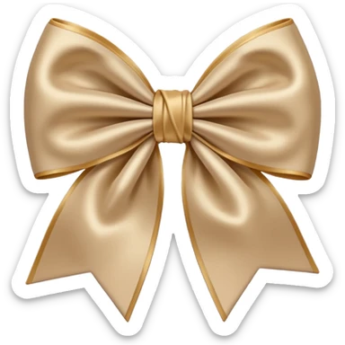 Beige bow sticker