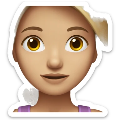 girl with light brown hair, hazel eyes sticker