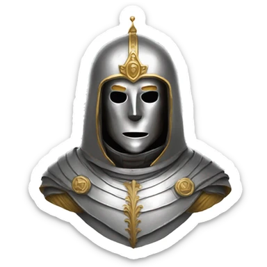 king baldwin IV in silver full face mask up sticker