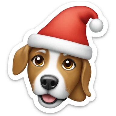 Dog with christmas hat sticker