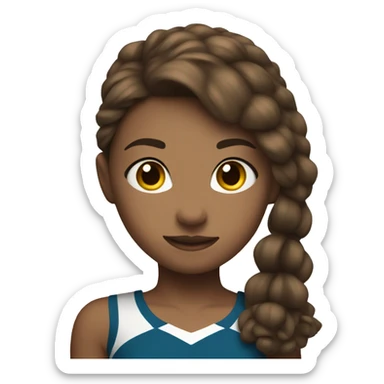   girl with brown hair, who does competitive cheerleading sticker