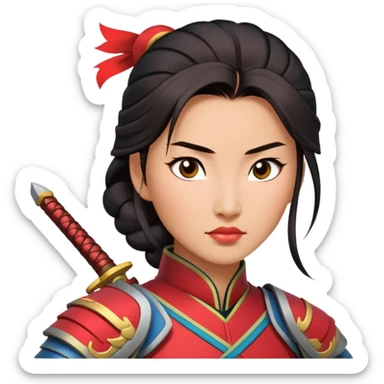 Mulan Chinese warrior woman sticker