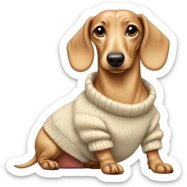 cream dachshund in a sweater sticker