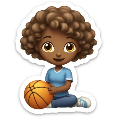 Babygirl playing with Ball sticker