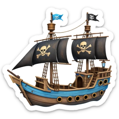 simple small Pirate Ship Ride sticker
