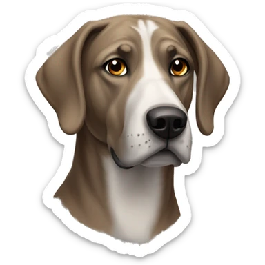 Brown and white grey hound mastiff mix sticker