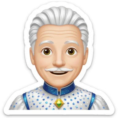 Servant Boq from The Wizard of Oz with white hair, white sequin outfit sticker