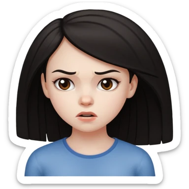 Envy - feeling of discontent at another's advantages or possessions - young plain girl looking angrily at a very pretty black girl  sticker