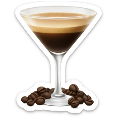 espresso martini with coffee beans sticker