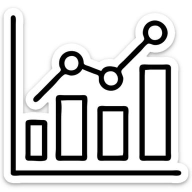 graph icon with black outline and no fill sticker