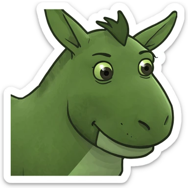 Donkey standing in shreks swamp  sticker