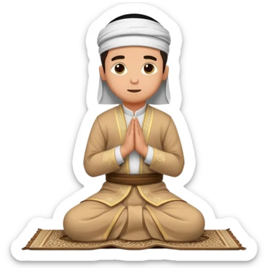Kneeling for Islamic prayer sticker