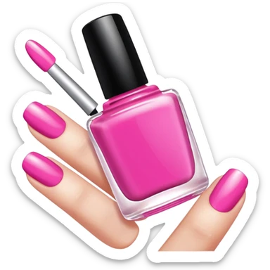 Pink nail polish sticker