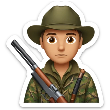 Hunter with shotgun sticker