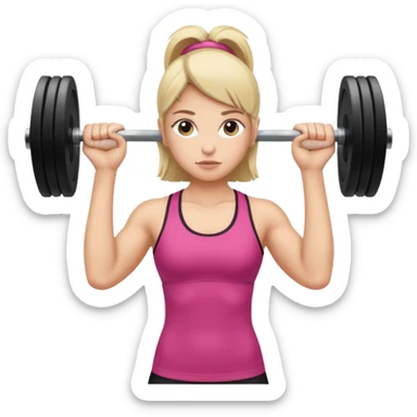 Girl lifting weights sticker