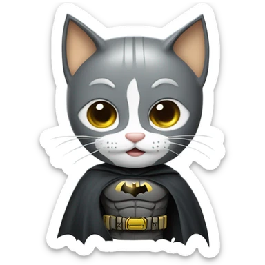 batman avec son chat de compagnie  sticker