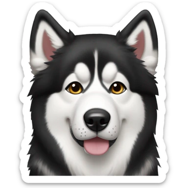 black and white malamute sticker