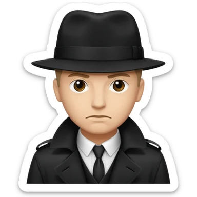Gangster wearing trench coat sticker