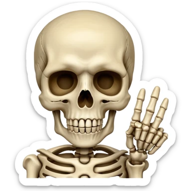 Skeleton head with middle finger up sticker