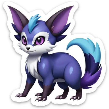 Shiny Dark Furret-Absol-Noibat-Noivern-Hybrid (Full body) sticker