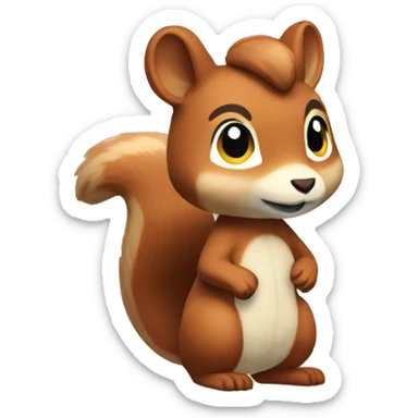 Animal crossing squirrel sticker