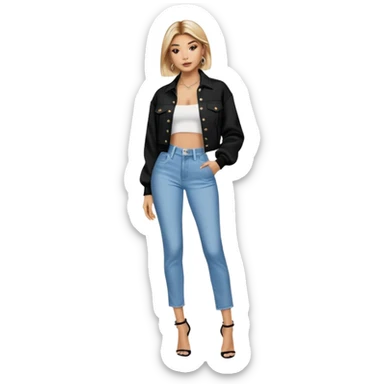 Hailey bieber en voyant tout le corps  sticker