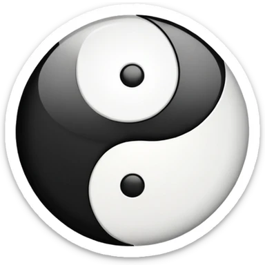 make a black and white yin and yang emoji sticker