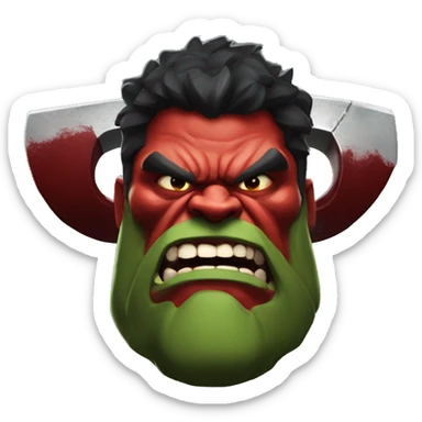 dota2 character named 'axe' like red hulk sticker