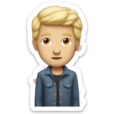 Men with hearts in his eyes and blonde hair sticker