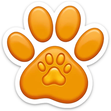 a very light pale yellow-orange pawprint sticker