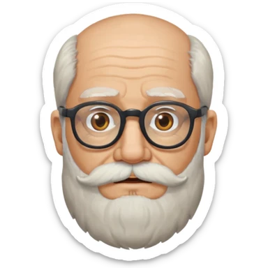  portrait of old man with big, scruffy beard wearing glasses sticker