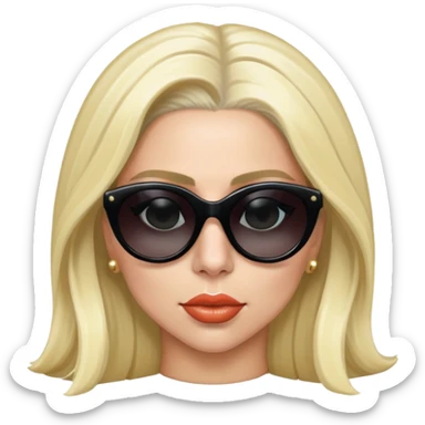 Lady Gaga with iconic blonde hair and sunglasses sticker