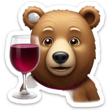 Bear with mulled wine  sticker