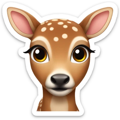 fawn with eyelashes sticker