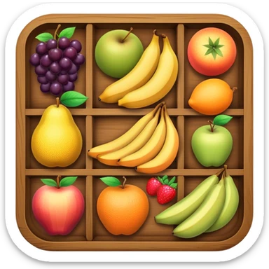  fruits in tray sticker