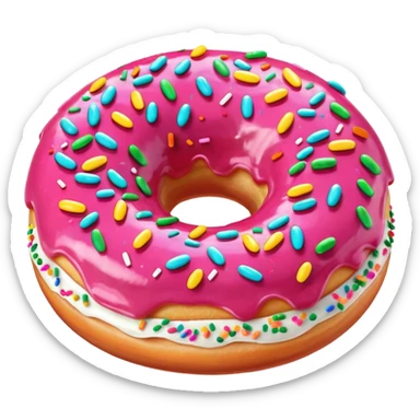 Pink donut sticker